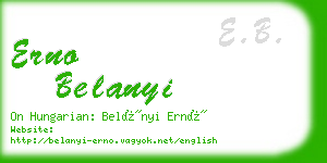 erno belanyi business card